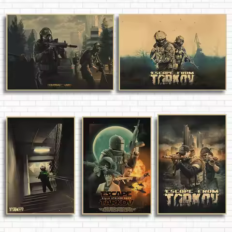 Video Game Escape From Tarkov Solider Kraft Paper Poster Wall Artwork Print Painting Home Modular Pi