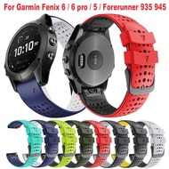 22mm Easy Fit Silicone Strap for Garmin Fenix 6 / Fenix 6 pro Breathable Double Color Band for Fenix 5 / Fenix 5 Plus / Forerunner 935 Smart Watch
