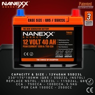 12V 40AH 55D23L - Q85 (MIN 750CCA) NANEXX HIGH PERFORMANCE BATTERY
