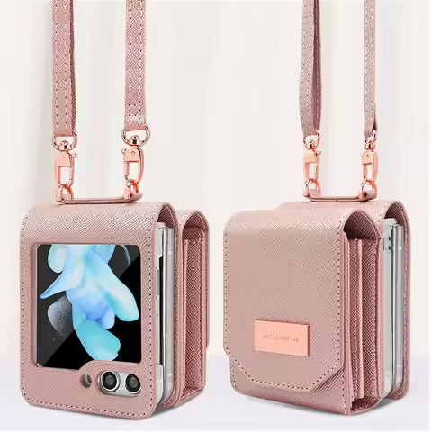Vietao Crossbody Lanyard Mobile Phone Cases With Card Slots Wallet For Samsung Galaxy Z Flip 7, Z Fl