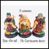 CARRISWERTE Feng Shui Decor 3 Wise Men Star Gods - Celestial Gods 3.5 Inch Tall