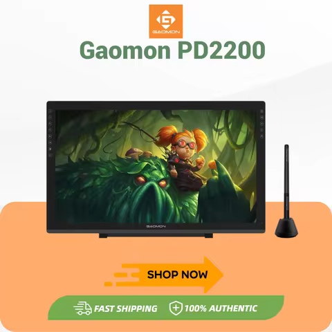 GAOMON Graphics Tablet PD2200 21.5 Inch Anti-Glare Screen Pen Display for Drawing with 8 Shortcut Ke