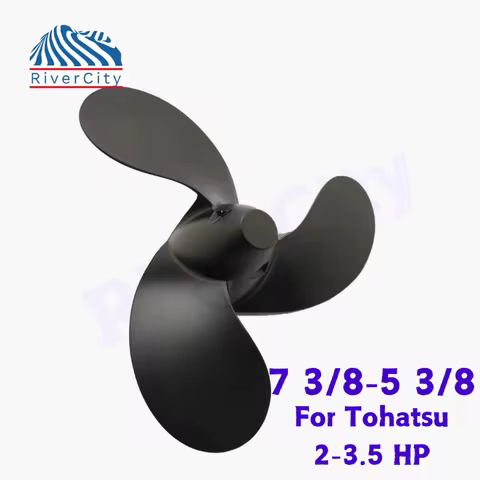 7 3/8×5 3/8 Outboard Propeller For Tohatsu 2 HP 2.5 HP 3.5 HP Boat Engine Aluminum 3 Blade Pin drive