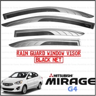 Mitsubishi Mirage G4 2014-2021 Rain Guard Window Door Visor (Black Net)
