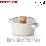 NEOFLAM Fika IH Induction two-handle Pot 16cm/18cm/22cm/24cm / StockPot with Glass Lid / IH Inductio