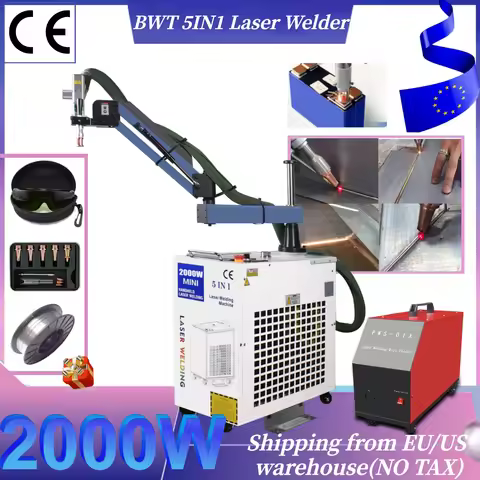 Battery Welding BWT 5IN1 1500W Fiber Laser Welding Machine& Swing Arm RELFAR Gun Head S&A Chiller Me