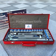 EURO KING TOOLS ชุดบล็อก 24 ชิ้น ขนาด 1/2” ของแท้ 100% มีใบรับประกันสินค้าตามรุป เหล็กเกรด CRV พร้อมกล่องเก็บสวยงาม