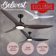 BELIVEST EXCLUSIVE Premium DC Ceiling Fan / Elegant Fan / with 24W LED Light / High Efficiency