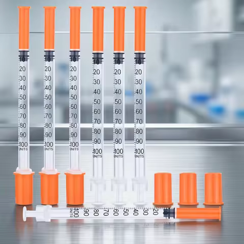 100pcs 1ml 31G 6mm Sterile Insulin Syringe With 1/4 inch Needle Individually Packed for Animal Pets 