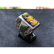 Black opal stone ring