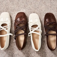 Panther Buckle me รองเท้าบัลเล่หนังกลับแบบมีสายคาด ชิคมากก