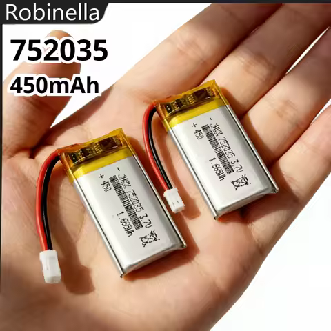 1-20PCS 450 mAh 3.7 V 752035 Rechargeable Polymer Battery Remote Control FX620 FX820 FX820 SU57 MIGE