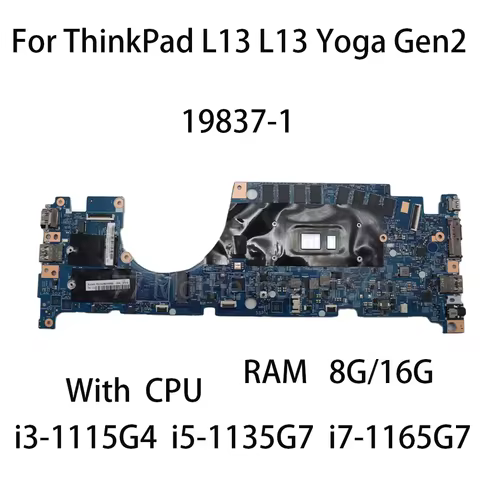 Laptop Motherboard For Lenovo ThinkPad L13 Gen 2 L13 Yoga Gen 2 19837-1 With CPU i5-1135G7 i7-1165G7