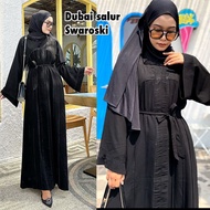 HITAM Black Abaya Dubai Channel Gamis Dubai Abaya Turkey Abaya Saudi Arabia Muslim Dress Black Dress