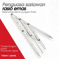 【Must-have】 Stainless Steel Triangle Eyebrow Measurement Ruler Semi Permanent Makeup Stencil Golden 