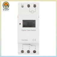 SUERHD Electronic Time Control, 7 Day 220V Programmable Digital Timer Switch, Timer Relay THC 30A 1-