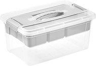 keeeper Organiser Box, 9 L, Comfortable Handle, Practical Clips, Removable Insert, Storage Box, 23 x
