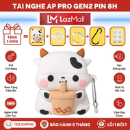 LazMall Chính Hãng Tai Nghe Bluetooth PRO2 Không Dây Thế Hệ Mới Đàm Thoại Hai ChiềuPin Trâu 6H-8H Ch