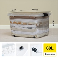 Citylife 60L Stackable Storage Box With Wheels Plastic Storage Box Organizer Large Capacity Containe