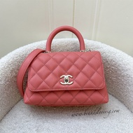 (Pre-loved) Chanel Mini 19cm Coco Handle Flap in 22A Pink Caviar and LGHW