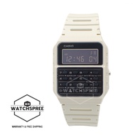 [Watchspree] Casio Data Bank Calculator Off-White Resin Band Watch CA53WF-8B CA-53WF-8B
