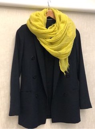 Zara檸檬黃 輕薄圍巾