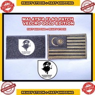 MALAYSIA FLAG GOLD PATCH SULAM (1/2PCS) FOR BAG OUTDOOR TRAVEL EDC BAG TACTICAL BAG Backpack CAP JAC