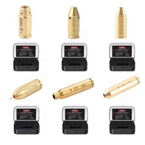 Laser Bore Sight 9mm/223/308/45ACP/40SW/38SPL/380ACP/30-30/7.62x54/7.62x39/5.45x39/22-250/.223 Red L