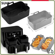 SUHE Air Fryer Basket, Rectangle Reusable Air Fryer Baking Tray, Cooking Accessories Silicone Air Fr