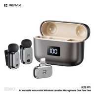 Remax K23 One-to-Two Wireless Microphone 2 Microphone HD Sound Mic Live Stream AI Voice Changer Type
