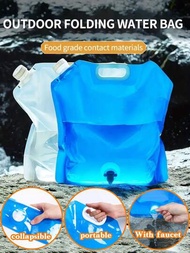 1 件便攜式可折疊水袋,透明大容量帶水龍頭,耐用堅固,適合戶外旅行、露營和徒步旅行