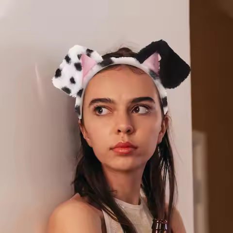 Dalmatian Ears Headband Soft Animal Ear Hair Hoop Dog Costume Accessories Party Headwear for Cosplay
