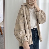 KEMEJA HPY Flannel/ Flannel Shirt Korean Style Shirt Women's Flannel/ Unisex Flannel