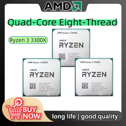 AMD Ryzen 3 3300X R3 3300X 3.8 GHz Quad-Core Eight-Thread 65W CPU Processor L3=16M 100-000000159 Soc