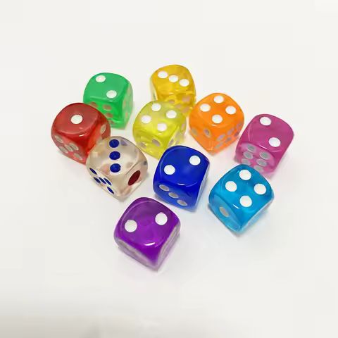 10Pieces/Lot 12mm Transparent Acrylic 6 Sided D6 Point Dice With Round angle Dice For Club/Party/Fam