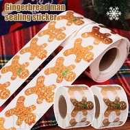 1000Pcs Christmas Gingerbread Man Laser Sealing Paste - Cartoon Christmas Stickers Roll - Gift Wrapp