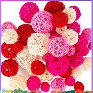 Wicker Rattan Balls Bowl Fillers Vase Fillers for Wedding for Birthday Party Home Table Decor 42PCS