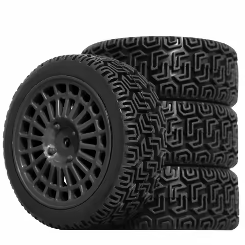 4pcs 68mm Nylon Wheel Rubber Tire For 1/10 On Road Rally RC Car TAMIAY TT02 TT01 XV02 HSP 94123 Kyos