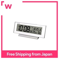 Seiko Clock Alarm Clock Always on Radio Digital Calendar Temperature Humidity Display White SQ762W SEIKO that can be seen even at night