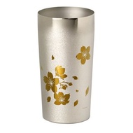 【日本製 Horie】鈦愛生活系列-純鈦抗菌極致雙層杯-櫻花