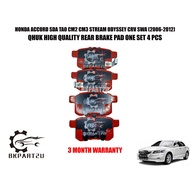 HONDA ACCORD TAO CM2 CM3 STREAM ODYSSEY CRV SWA (2006-2012) REAR BRAKE PAD MADE BY QHUK BP-5841M-Q