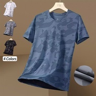 M-5XL Men's Summer Mesh Camouflage Quick-Dry Loose Sports T-Shirt Ice Silk Cool Short Sleeve Casual 