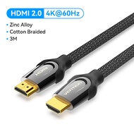 Vention สาย HDMI 2.0 สายถัก 4K 60Hz ทีวีต่อเข้าคอม HDMI Male to Male Cable for TV Laptop PS3 Project
