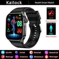 Smart health watch blood sugar control smart watch uric acid ECG+PPG+HRV heart rate body composition Bluetooth call