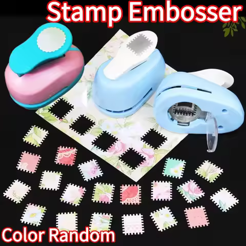 Color Random/ Various Stamp Shape Craft Punch Embossing Machine Square & Round Hole Punch Toothed Pu