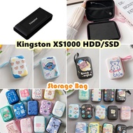 【imamura】For Kingston XS1000 9.5x13.5cm HDD/SSD Hard Drive Storage Bag Simple Cartoon Portable Exter