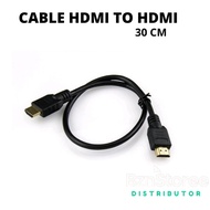 kabel hdmi pendek / kabel hdmi hitam 30cm / kabel hdmi to hdmi - 30cm