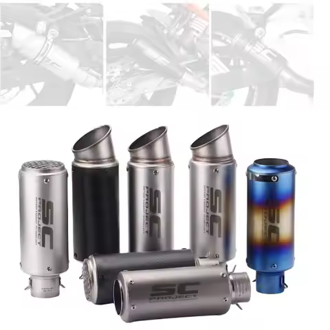 Universal 51mm/60mm Motorcycle Exhaust With DB killer Motorcycle Exhaust Pipe Muffler Carbon Fiber G