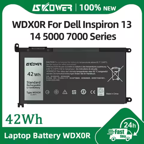 SKOWER 42Wh WDX0R Laptop Battery For Dell Vostro 5468 5471 5568 Inspiron 13 5368 5378 5379 7368 5770