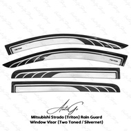 Mitsubishi Strada (Triton) 2015-2021 Rain Guard Window Visor (Two Toned - Silvernet)